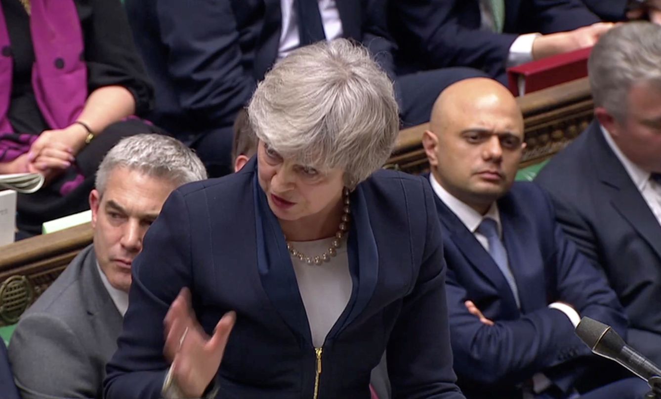 Theresa May durante su intervención en Westminster. (Reuters)