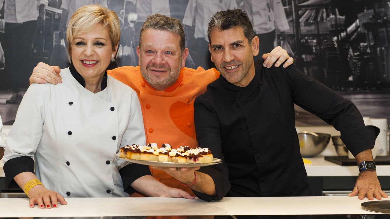 Foto: Susi Díaz, Alberto Chicote y Paco Roncero, en la RRPP de la cuarta edición de 'Top Chef' (Foto: Rafael Bravo)