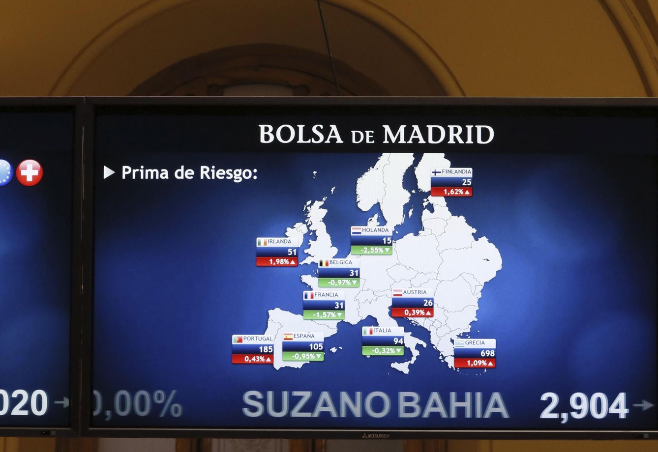 Monitor de la Bolsa de Madrid con indicadores de los diferentes mercados en Europa. (EFE)