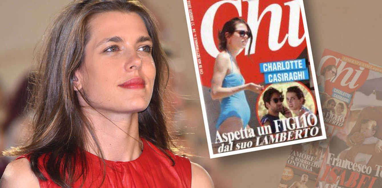 Foto: Carlota Casiraghi junto a una imagen de la portada de 'Chi' 