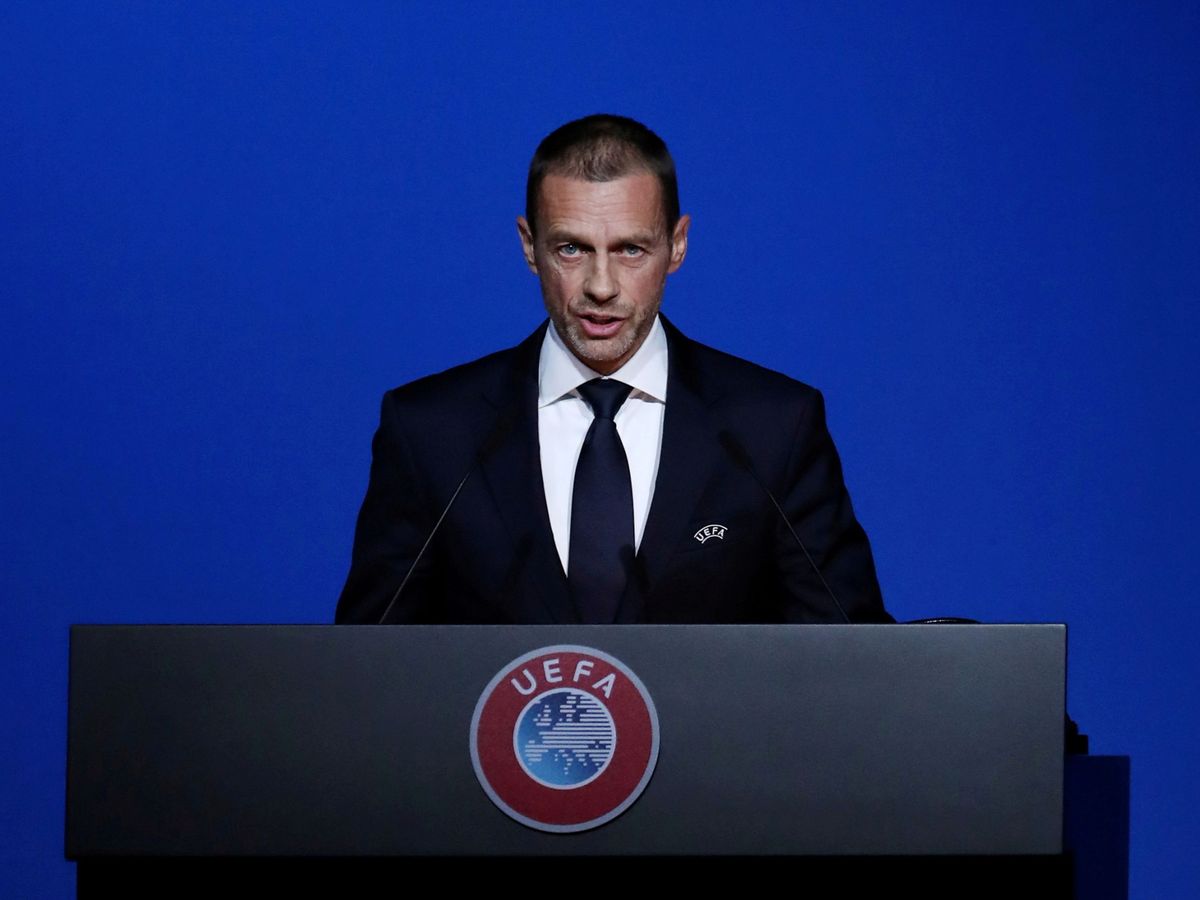 Foto: Aleksander Ceferin durante un congreso de la UEFA. (Reuters)