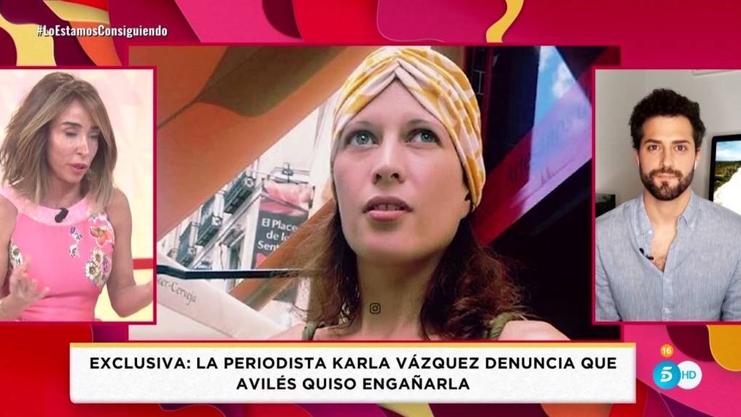Patiño, Karla Vázquez y Javier de Hoyos, en 'Socialité'. (Telecinco).