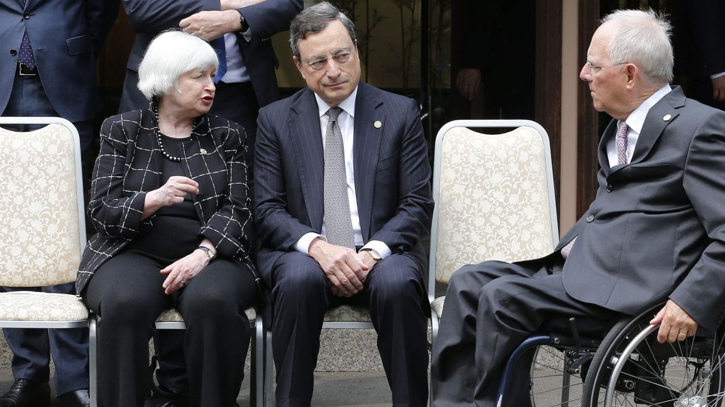 Janet Yellen, Mario Draghi y Wolfgang Schäuble. (EFE)