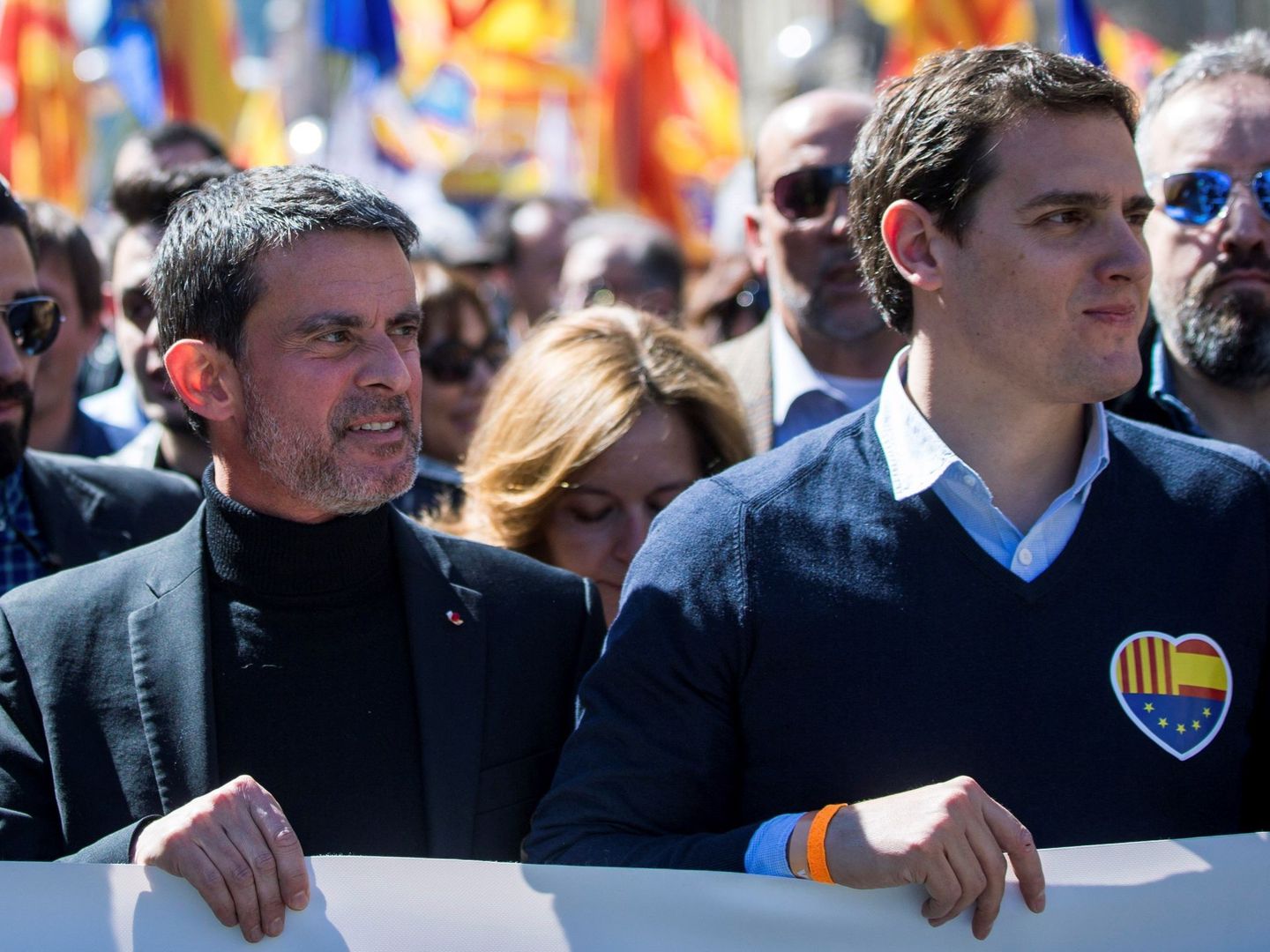 Albert Rivera junto al ex primer ministro socialista francés, Manuel Valls. (EFE)