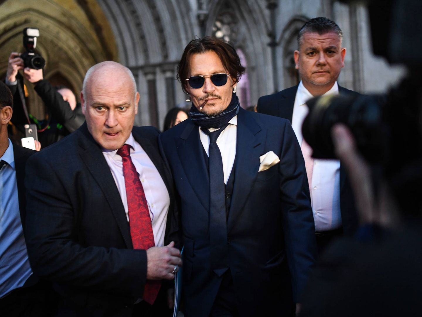  Johnny Depp, en el juicio en Londres contra 'The Sun'. (Getty)