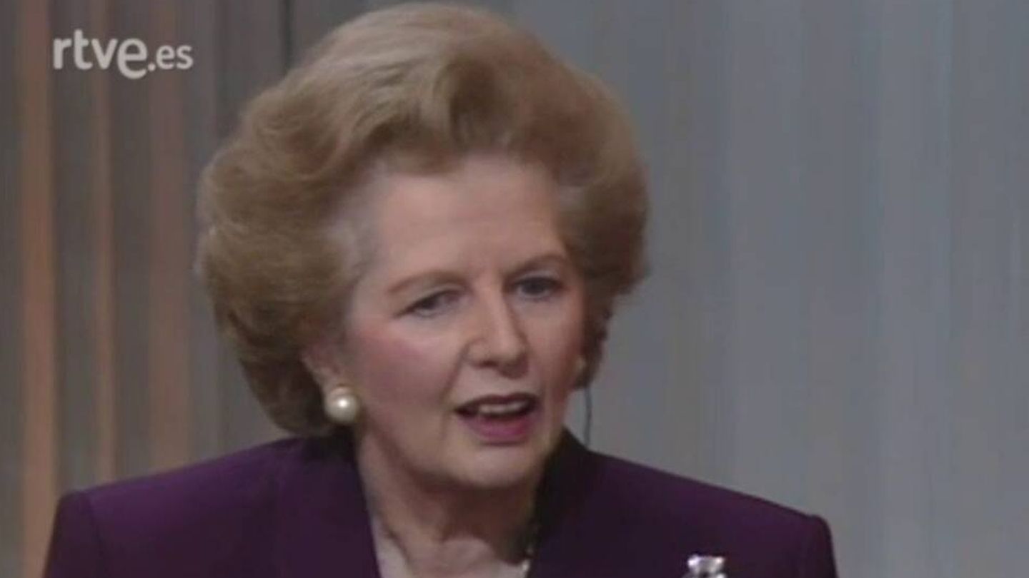 Captura de la entrevista a Margaret Thatcher en el programa 'Primera izquierda'. (Cortesía RTVE) 