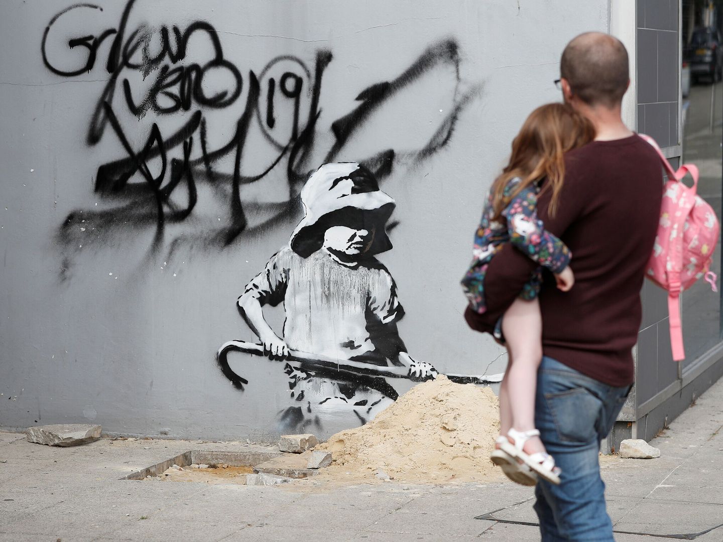 Otro de los murales que podría ser de Banksy en Lowestoft, Reino Unido. (Reuters)