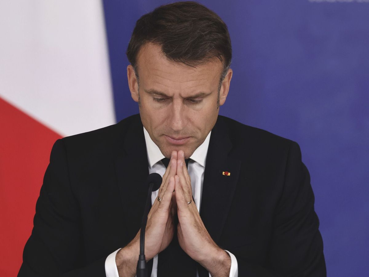 Foto: Emmanuel Macron en una conferencia en París. (EFE/Ludovic Marin)