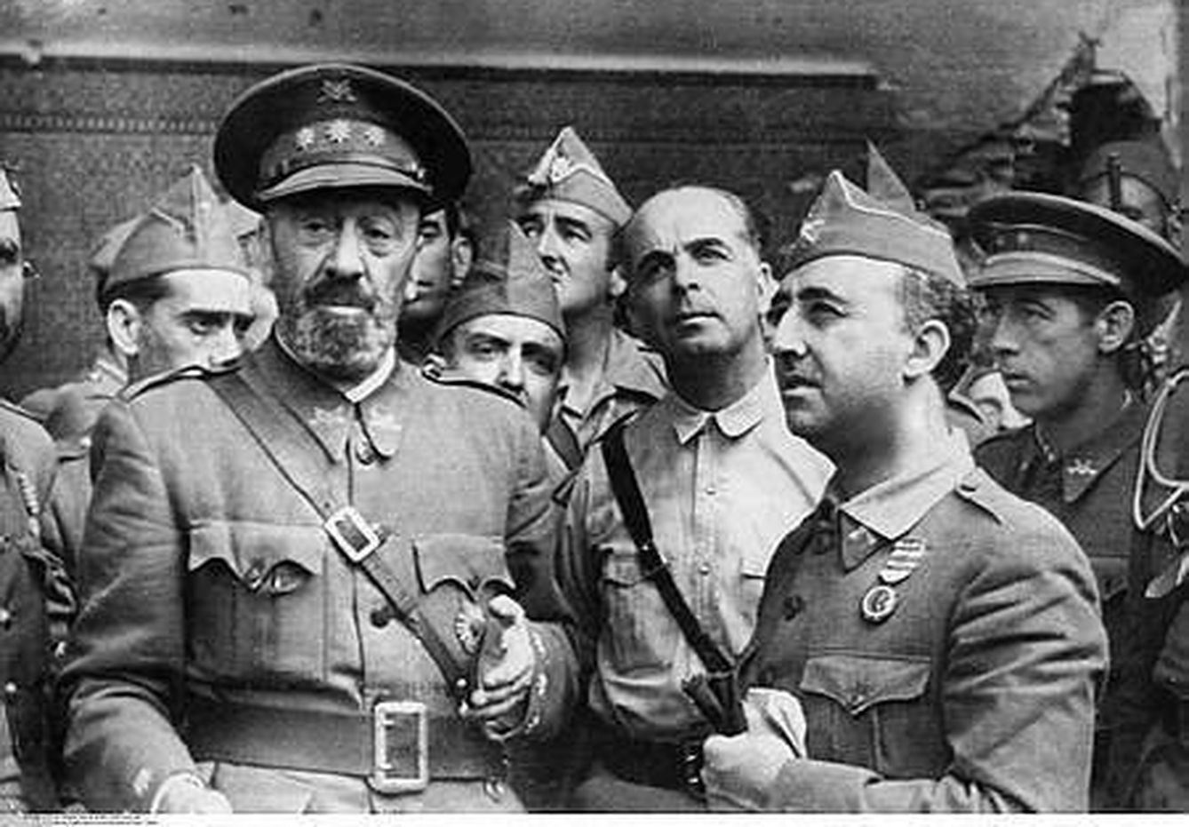 Moscardó, Varela y Franco en la liberación del Alcázar.
