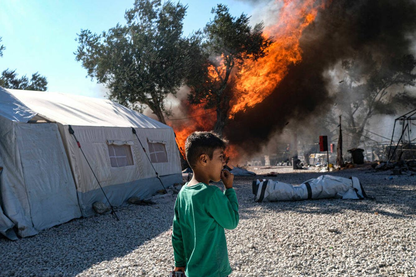 El incendio del campo de Moria. (Getty Images/Byron Smith)