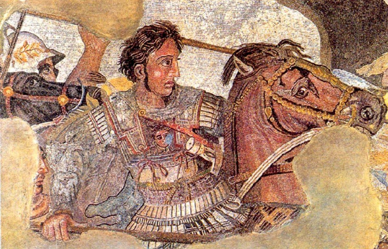 Mural pompeyano que representa a Alejandro Magno en la Batalla de Issos.