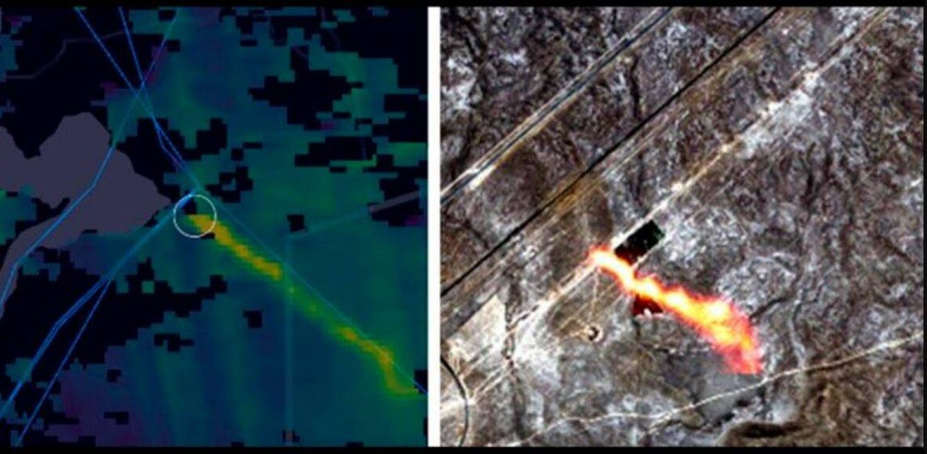 Emisiones de metano detectadas vía satélite (Programa Copernicus UE)