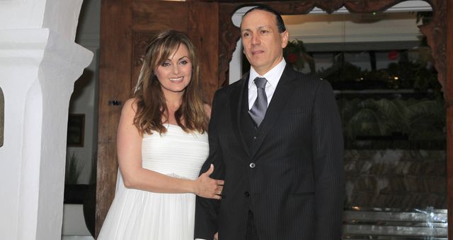 Carmen Morales, el día de su boda con Luis Guerra. (Gtres)