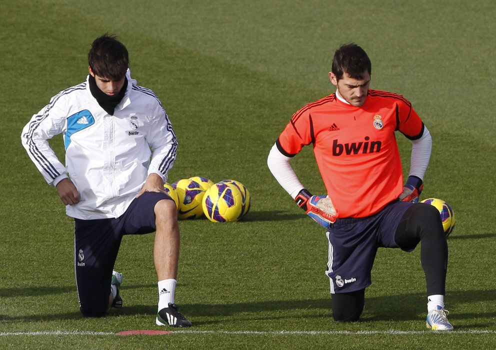 Foto: Morata y Casillas, en un entrenamiento con el Real Madrid (Efe).