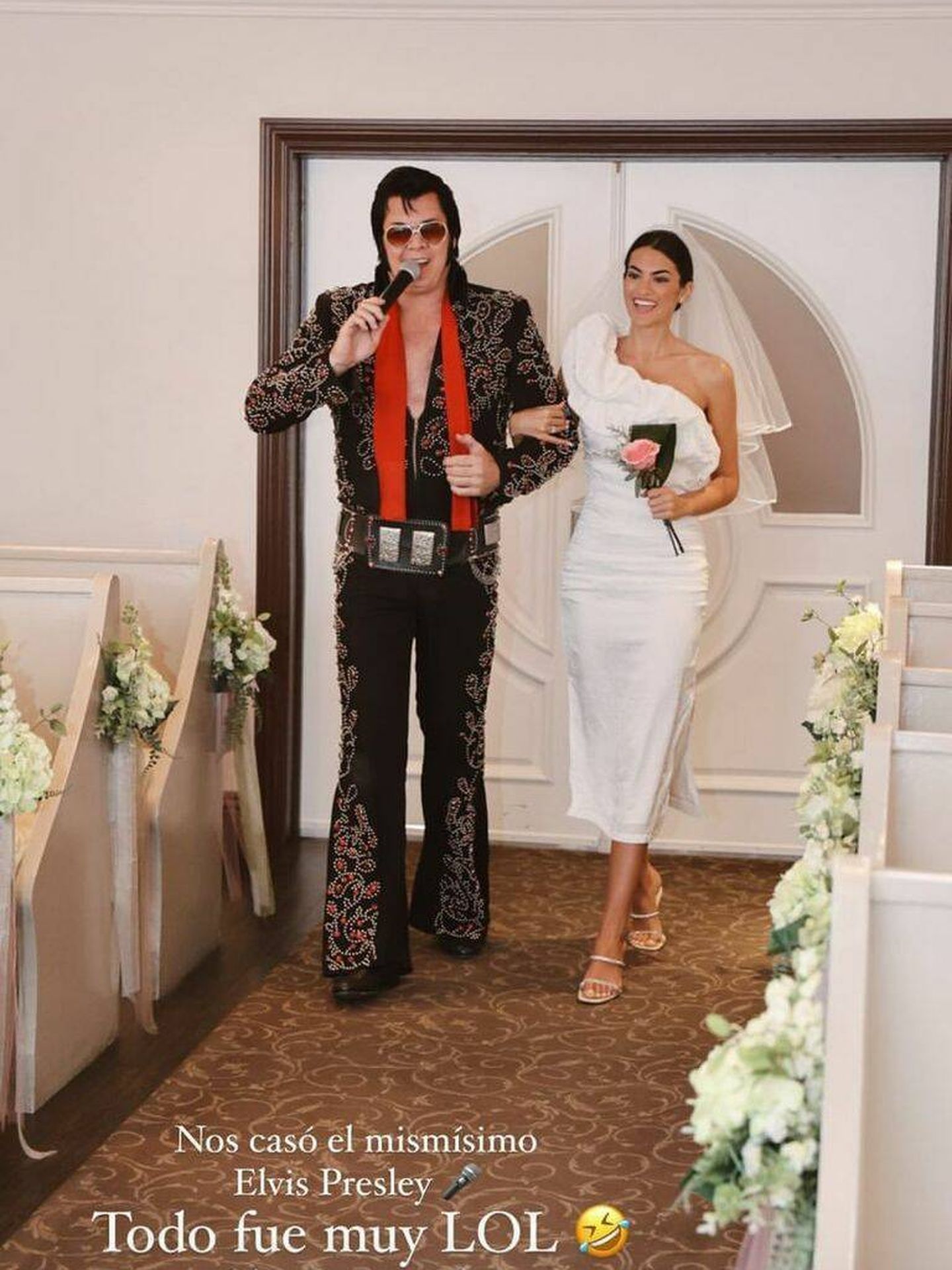 Marta Lozano, en su boda con Lorenzo Remohi en Las Vegas. (Instagram @martalozanop)