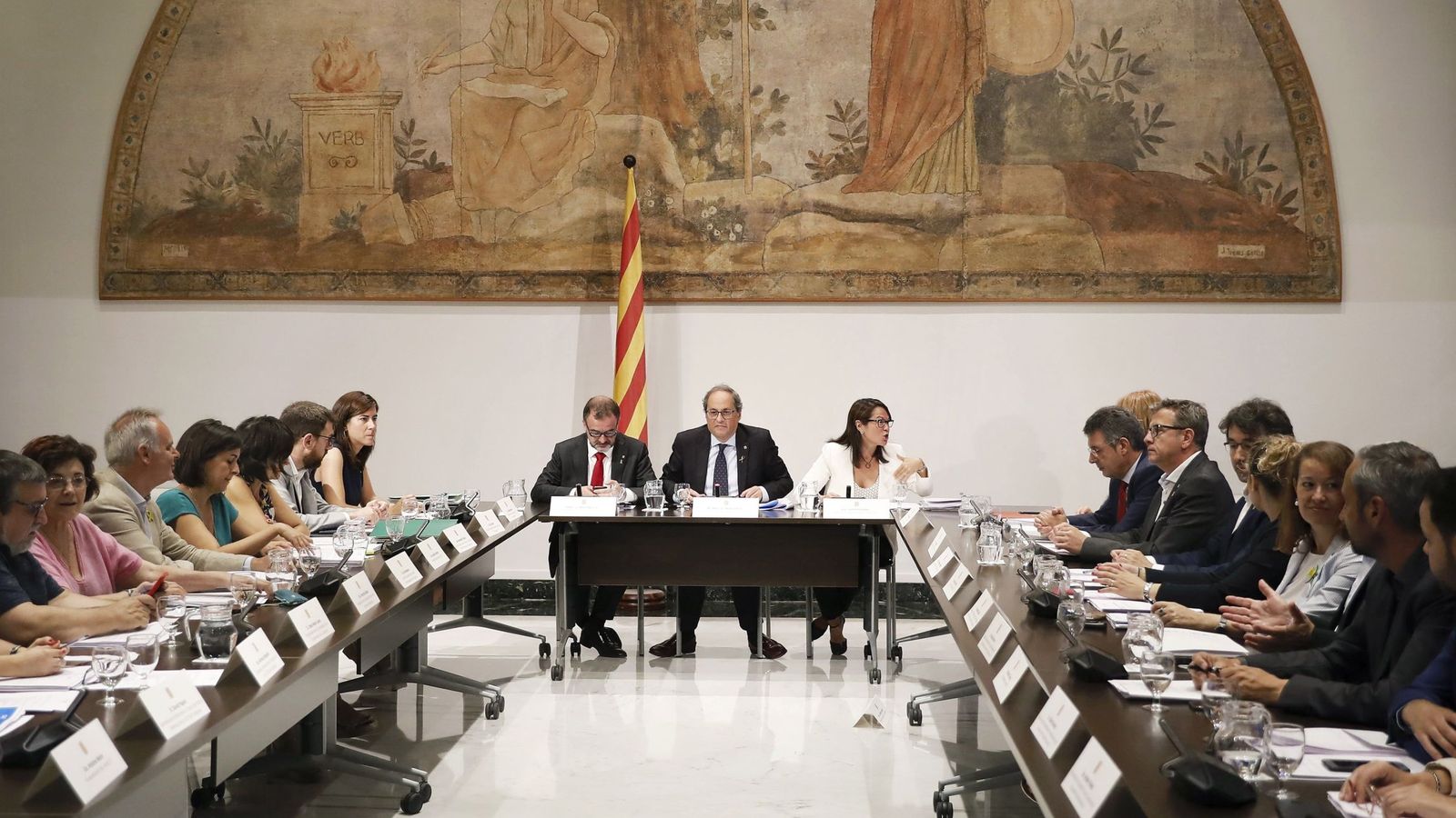 Foto: Quim Torra en una reunión del Diplocat, el Consejo de Diplomacia Pública de Cataluña. (EFE)