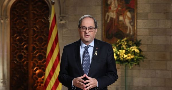 Foto: Mensaje de fin de año del presidente catalán, Quim Torra.