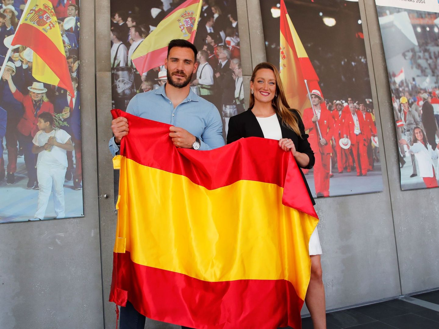 Saúl Craviotto y Mireia Belmonte, abanderados de España en los Juegos de Tokio. (Efe)