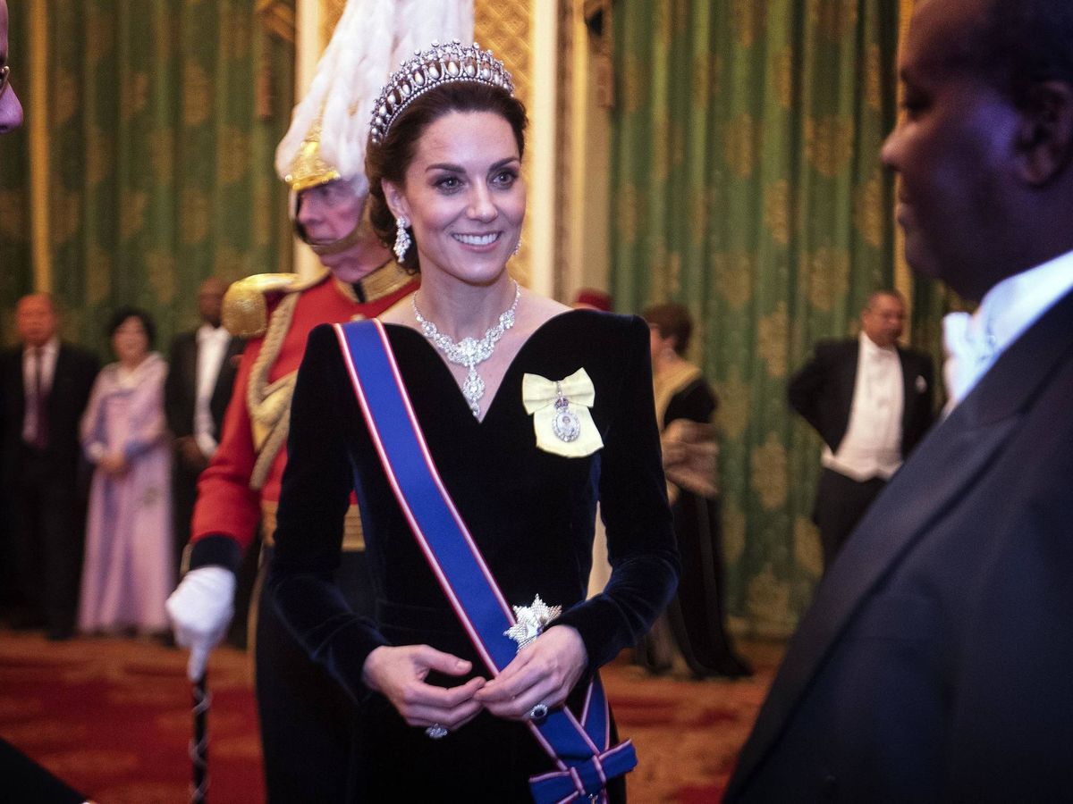 Foto: Kate Middleton, durante la recepción al cuerpo diplomático. (Getty)