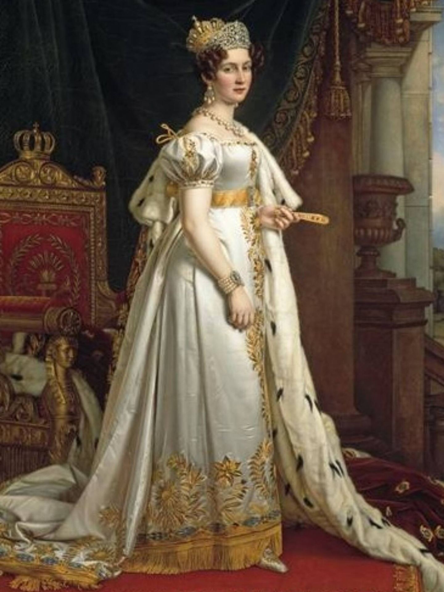 Retrato de Teresa de Sajonia-Hildburghausen, obra de Joseph Karl Stieler, la reina de Baviera que dio comienzo al Oktoberfest. (Cortesía/Palacio de Nymphenburg de Múnich)