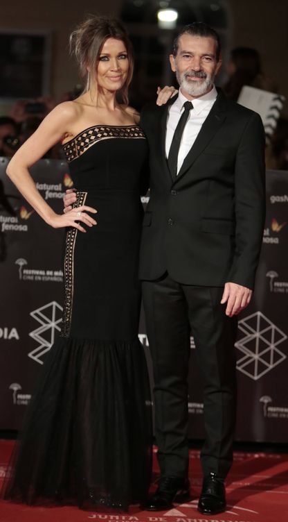 Nicole Kimpel y Antonio Banderas en Málaga.