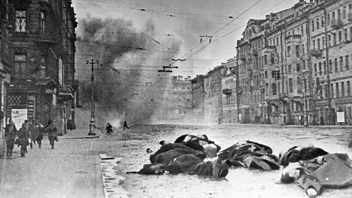 Cuerpos en el sitio de Leningrado en 1941