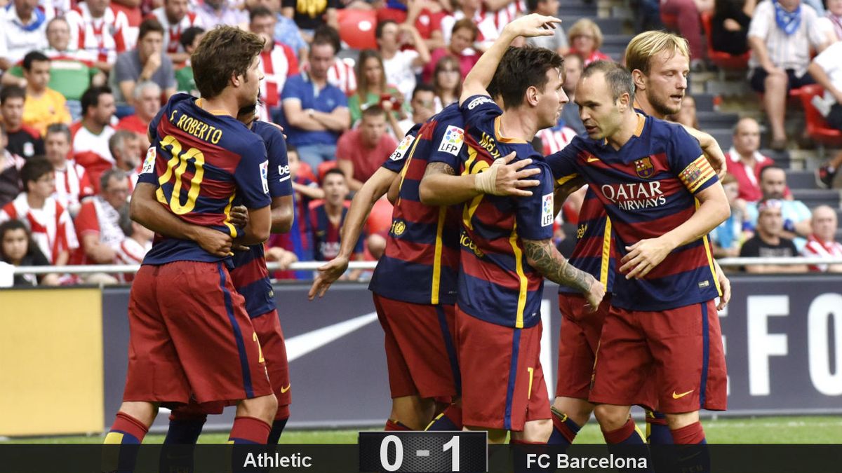 Pese al fallo de Messi, el Barcelona doblega a la tercera a un Athletic cansado