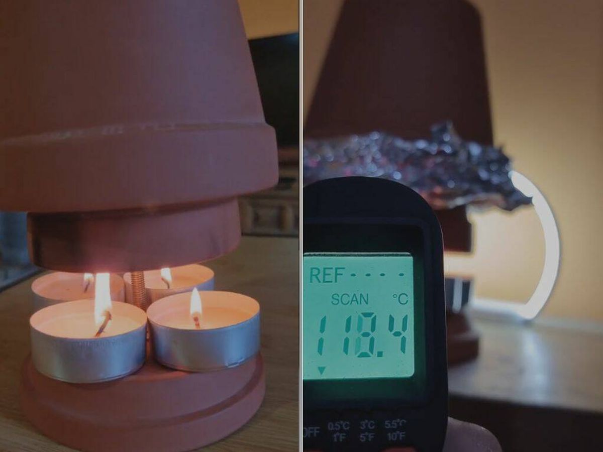 Foto: Una maceta y unas velas, ¿suficiente para combatir el frío en casa? El truco viral que arrasa en redes (TikTok/@jacintocinturodri)
