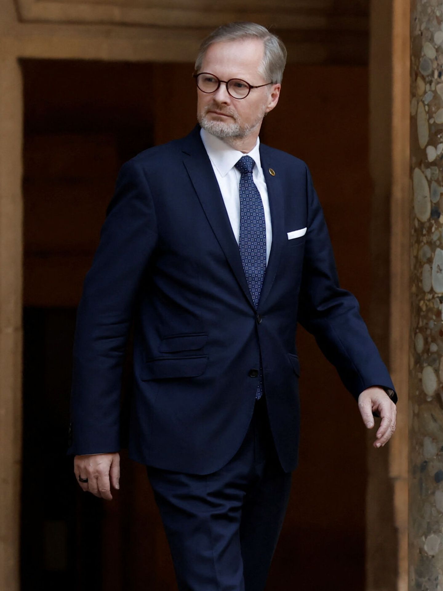 El primer ministro de República Checa, Petr Fiala, en su llegada a la Alhambra. (Reuters/Jon Nazca)