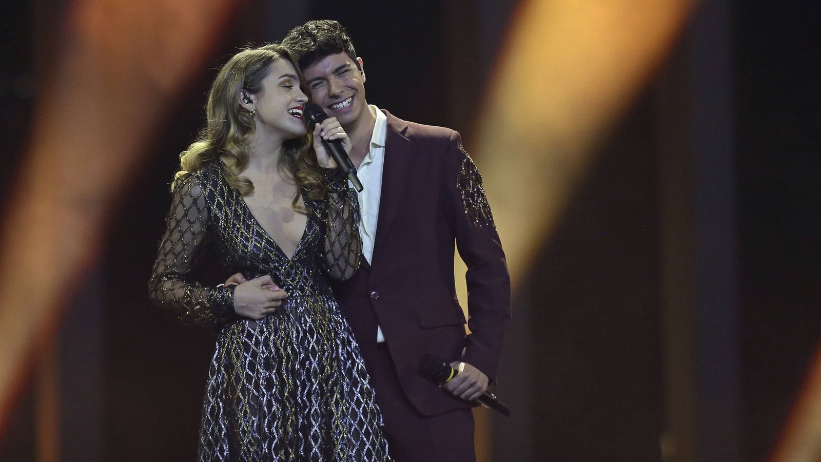 Amaia y Alfred, durante su actuación en la gran final de Eurovisión 2018. (Gtres)