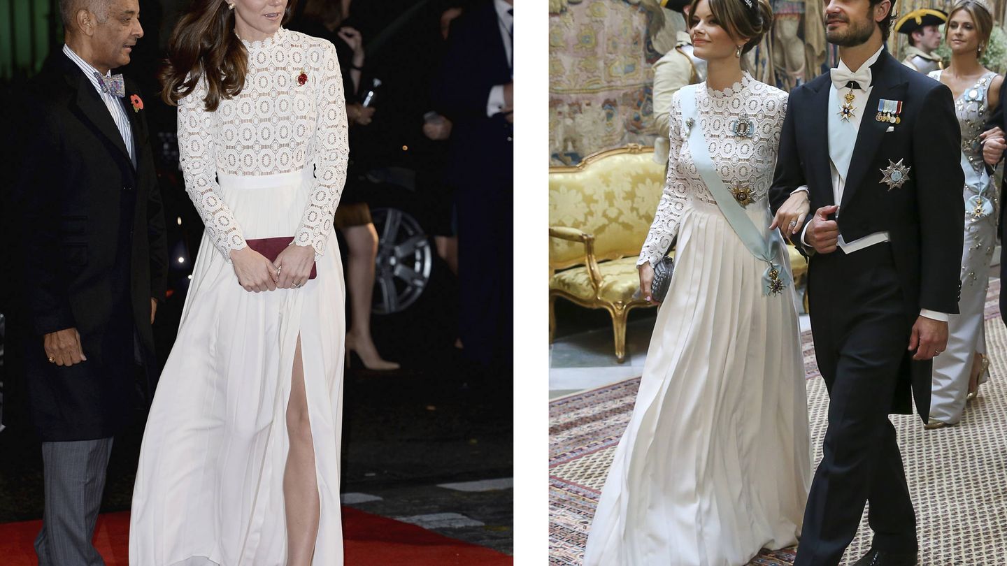 Kate Middleton en 2016 y la princesa Sofía este viernes. (Getty / Cordon Press)