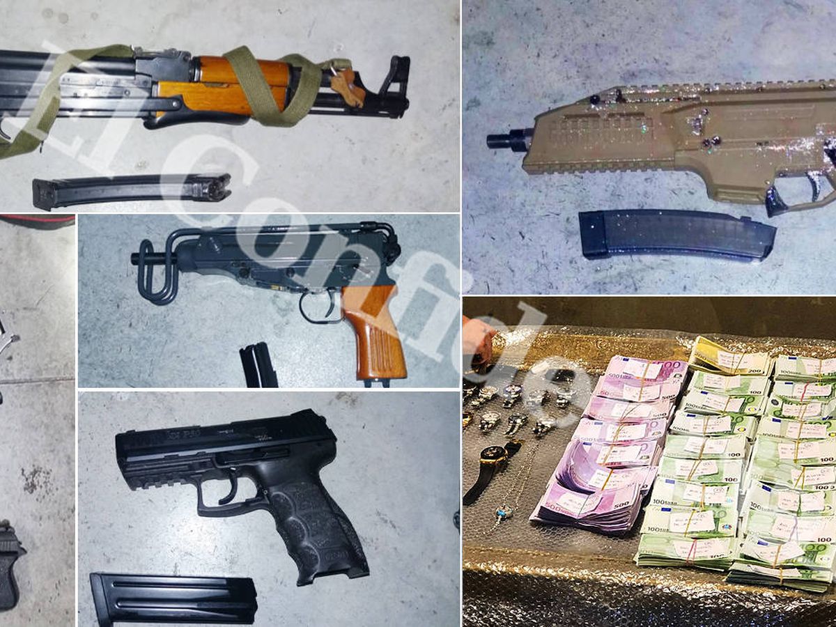 Foto: Las armas y dinero incautado a la mafia holandesa de la Costa del Sol.