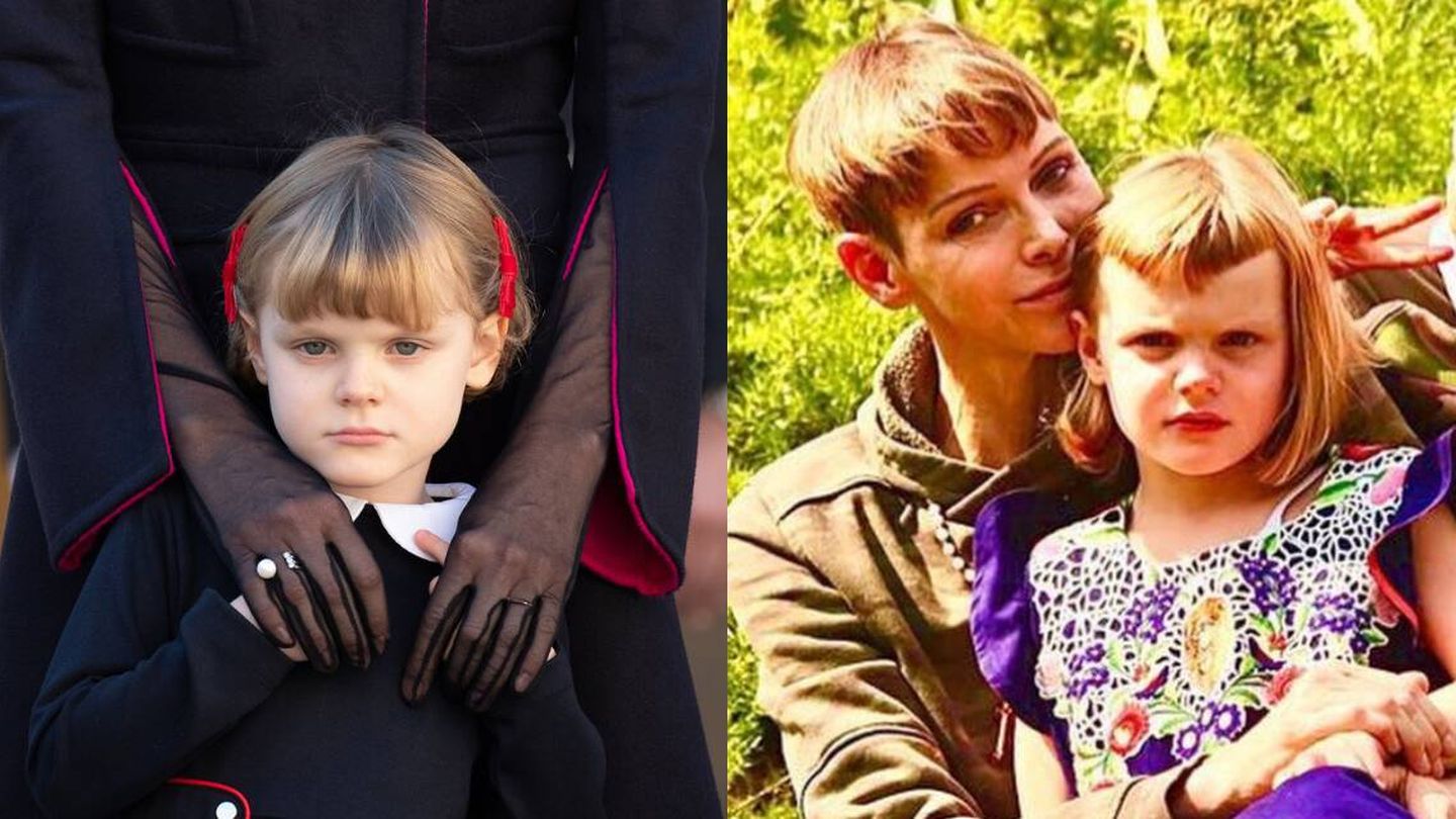 El antes y el después del cabello de Gabriella de Mónaco. (Getty/Instagram)