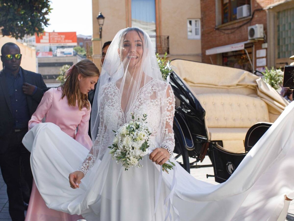Foto: El vestido de novia de Carolina Monje. (Gtres)