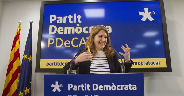 Foto: Marta Pascal durante una rueda de prensa del PDeCAT. (EFE)