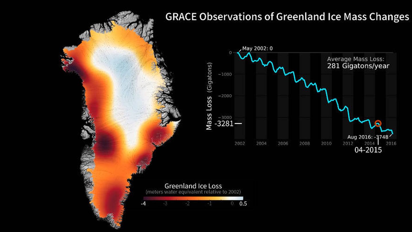La costa oeste de Groenlandia, la más afectada (Foto: NASA)