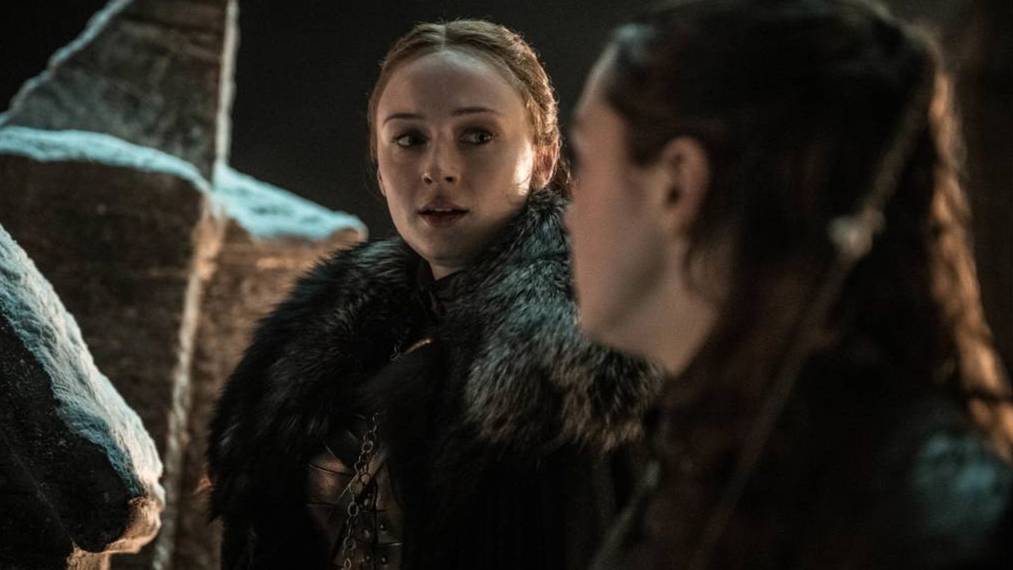 Sansa y Arya Stark en el capítulo 3 de la temporada 8 de 'Juego de Tronos'. (HBO)