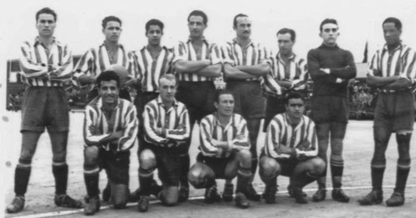 El Atlético de Madrid de 1949 en el Peñón. ('The Origin and Growth of Civilian Football in Gibraltar')