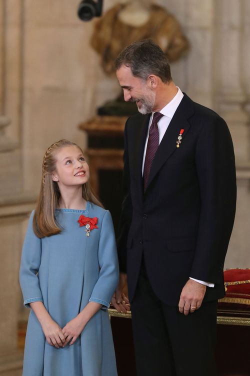 La Princesa de Asturias y su padre, el Rey.  (EFE)