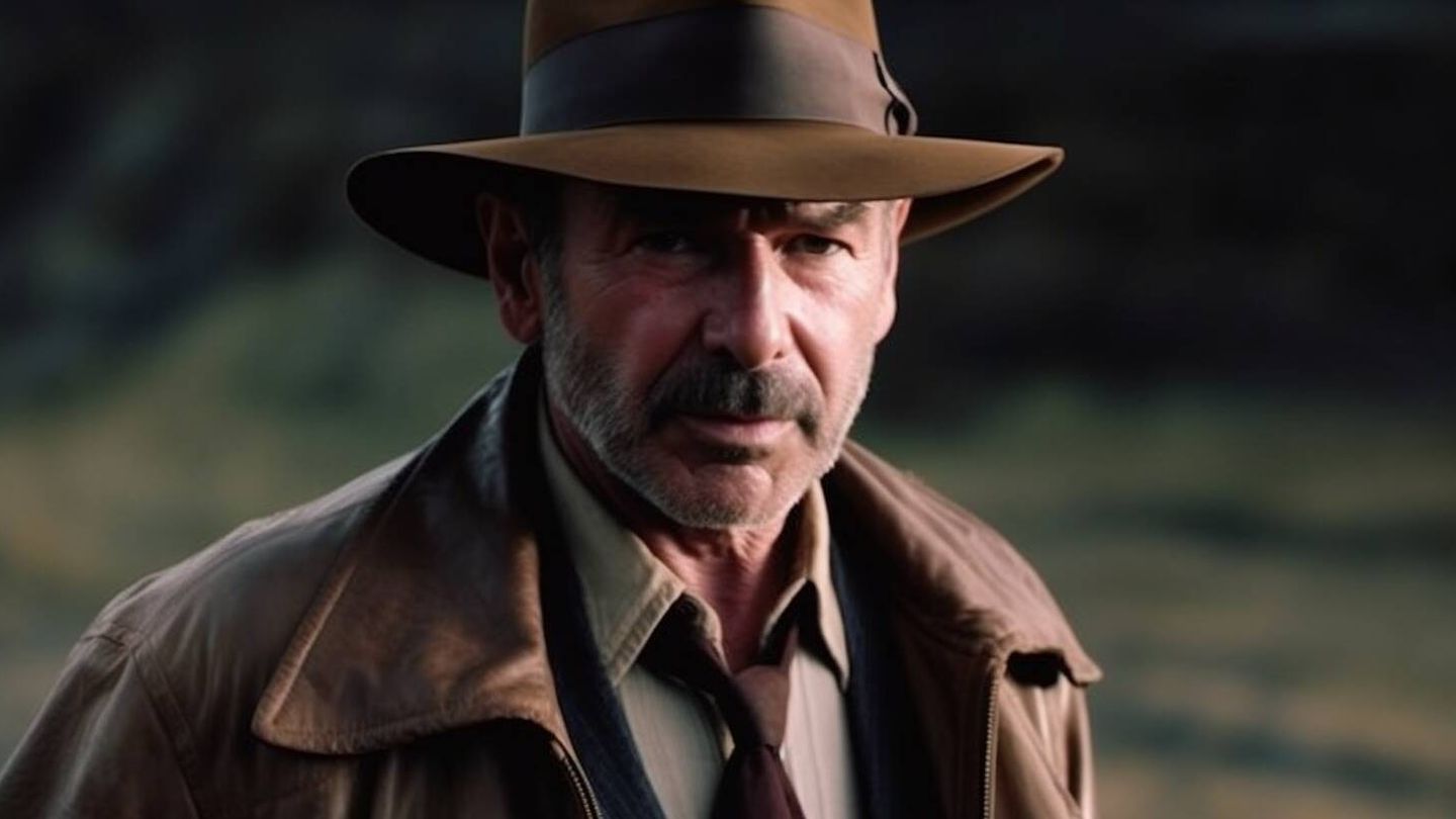 Una imagen de Indiana Jones y el Santo Grial protagonizada por Tom Selleck en vez de Harrison Ford.