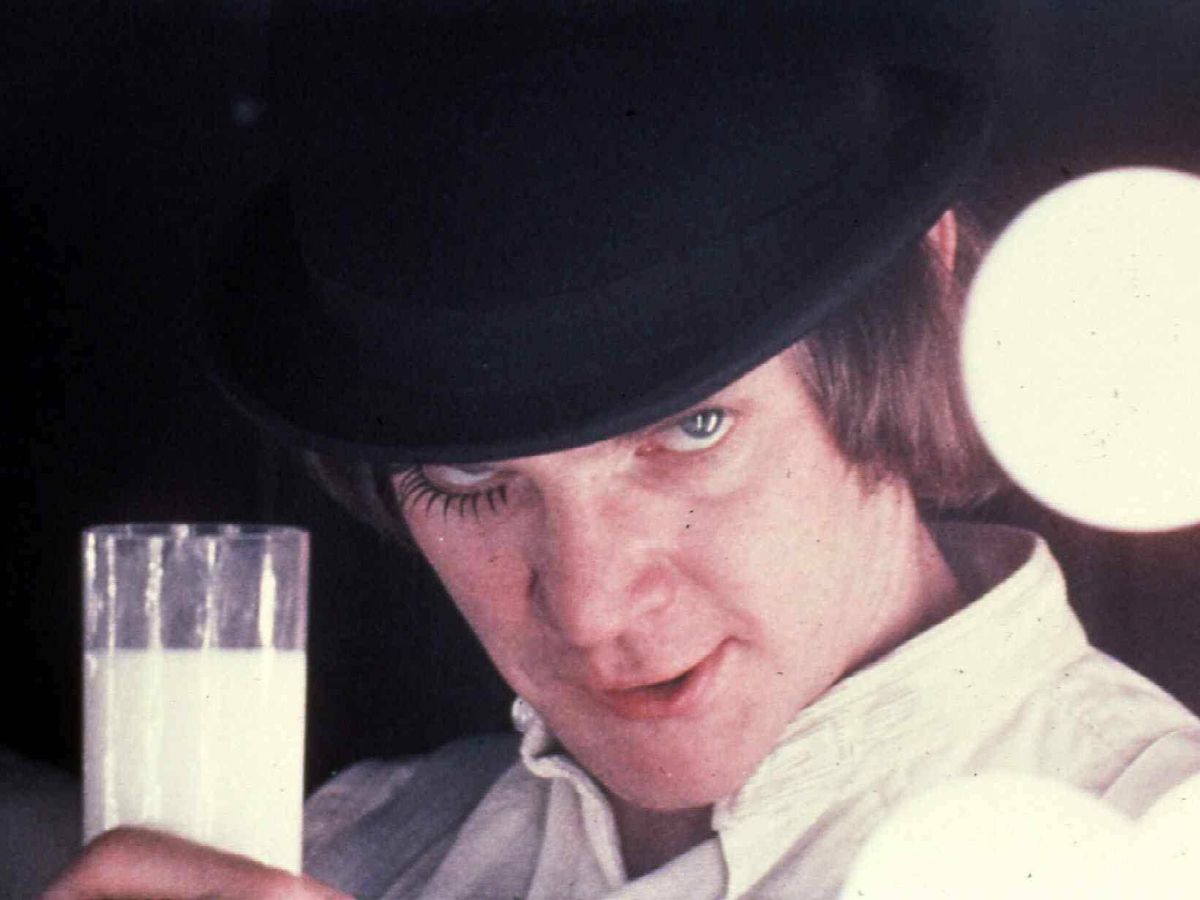 Foto: Malcolm McDowell, en una de las icónicas imágenes de 'La naranja mecánica'. (CP)