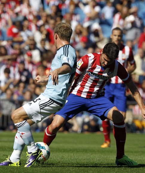 Foto: David Villa, durante el partido Atlético Madrid-Celta 