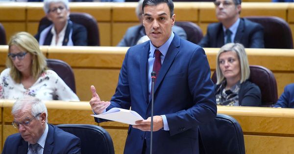 Foto: Pedro Sánchez, durante su intervención en la sesión de control en el Senado, este 23 de octubre. (EFE)