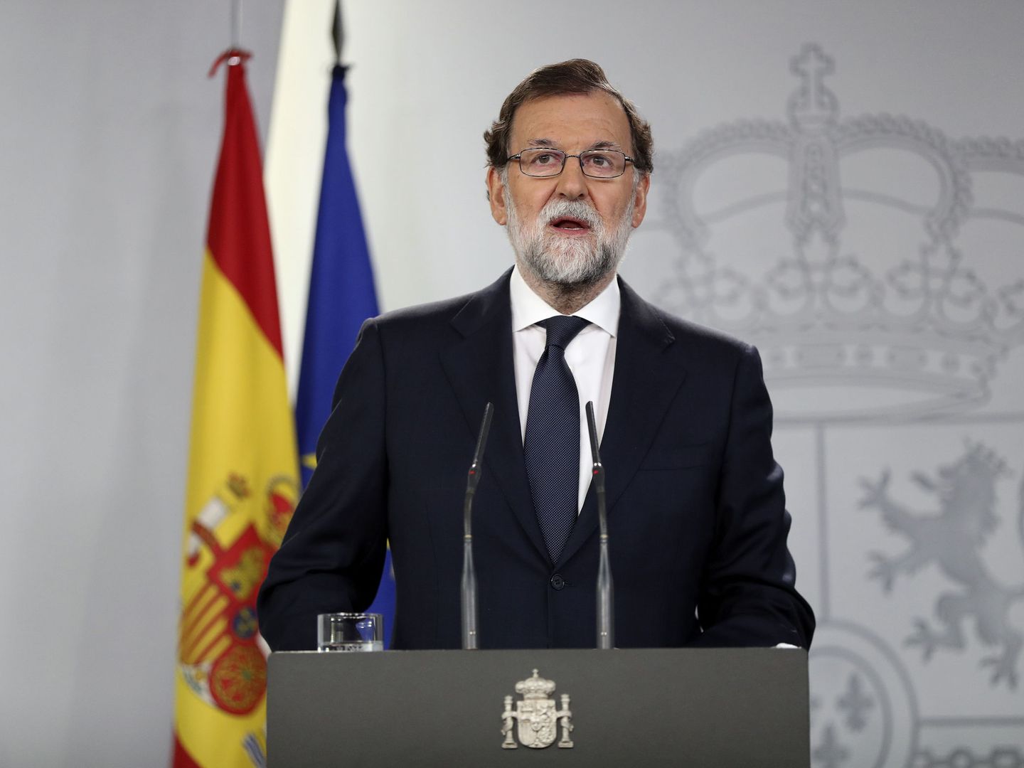 El presidente del Gobierno, Mariano Rajoy, en La Moncloa. (EFE)