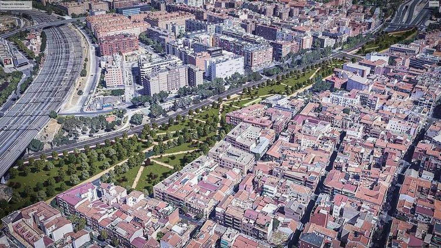 Render del proyecto descartado con el que se están vendiendo los nuevos pisos. (Más Madrid)