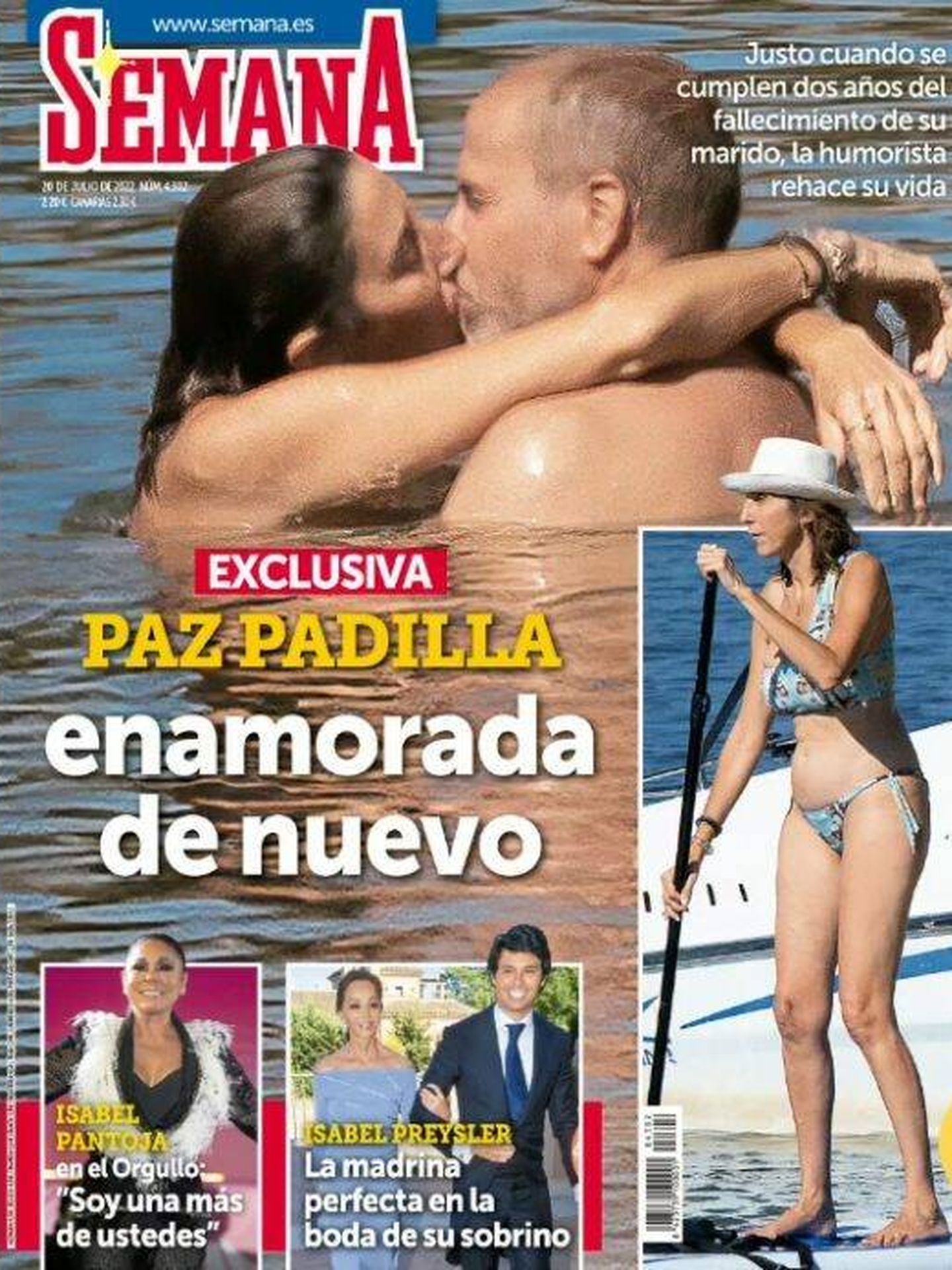 Paz Padilla y su nuevo amor en la portada de 'Semana'.