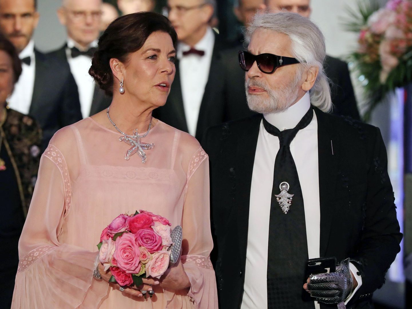 Carolina de Mónaco y Karl Lagerfeld. (EFE)