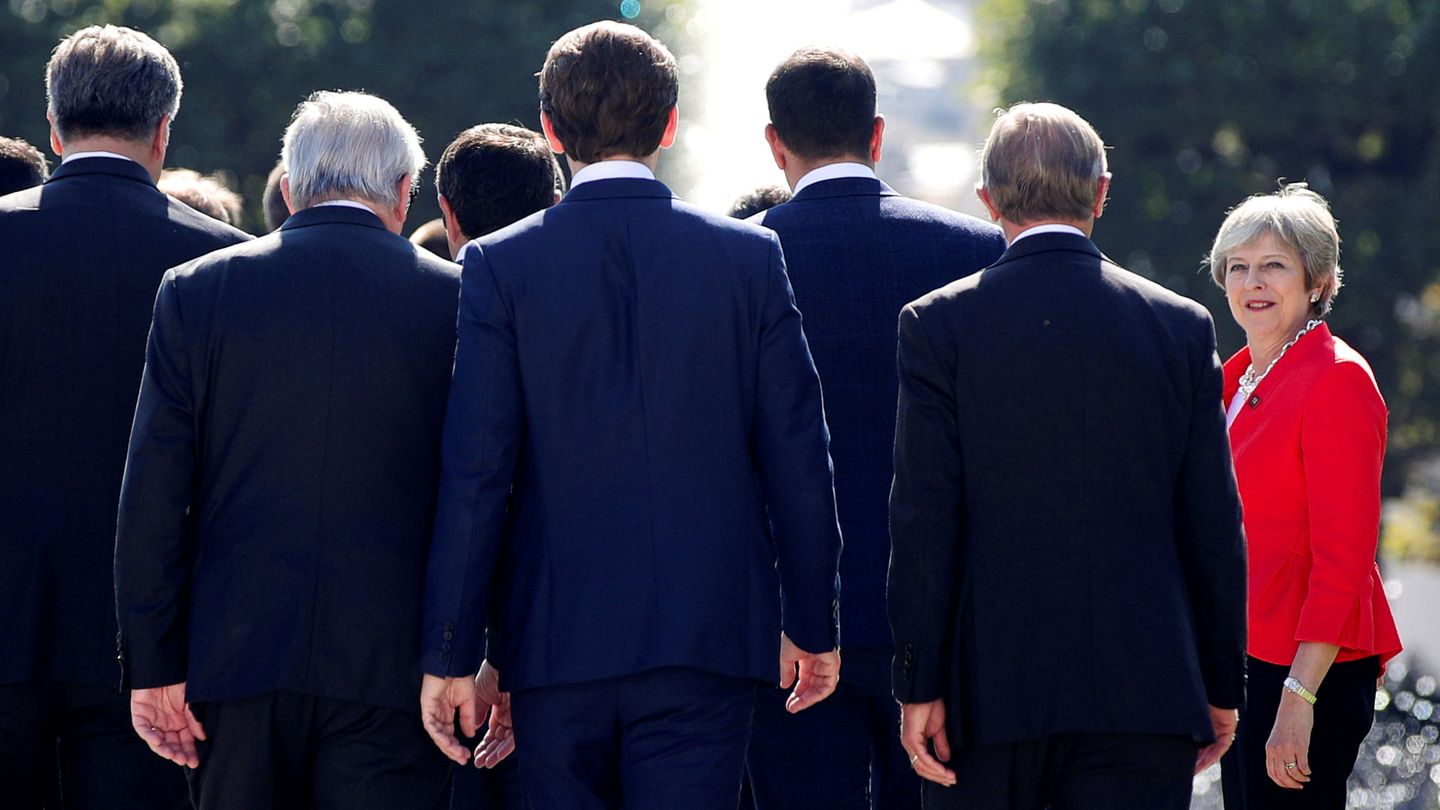 May durante la cumbre de Salzburgo. (Reuters)