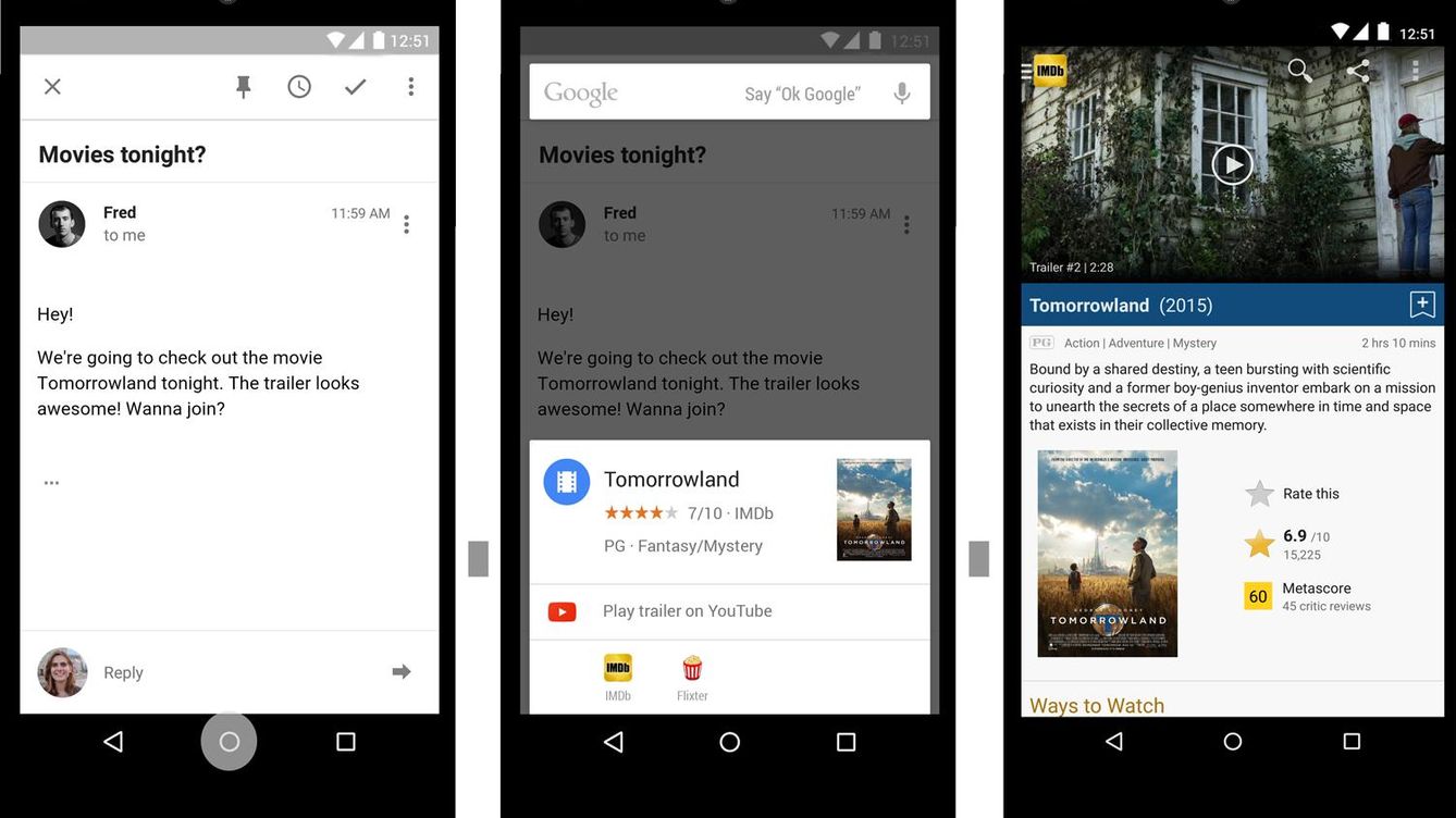 Google muestra el futuro de los 'smartphones' con 'Now on Tap'