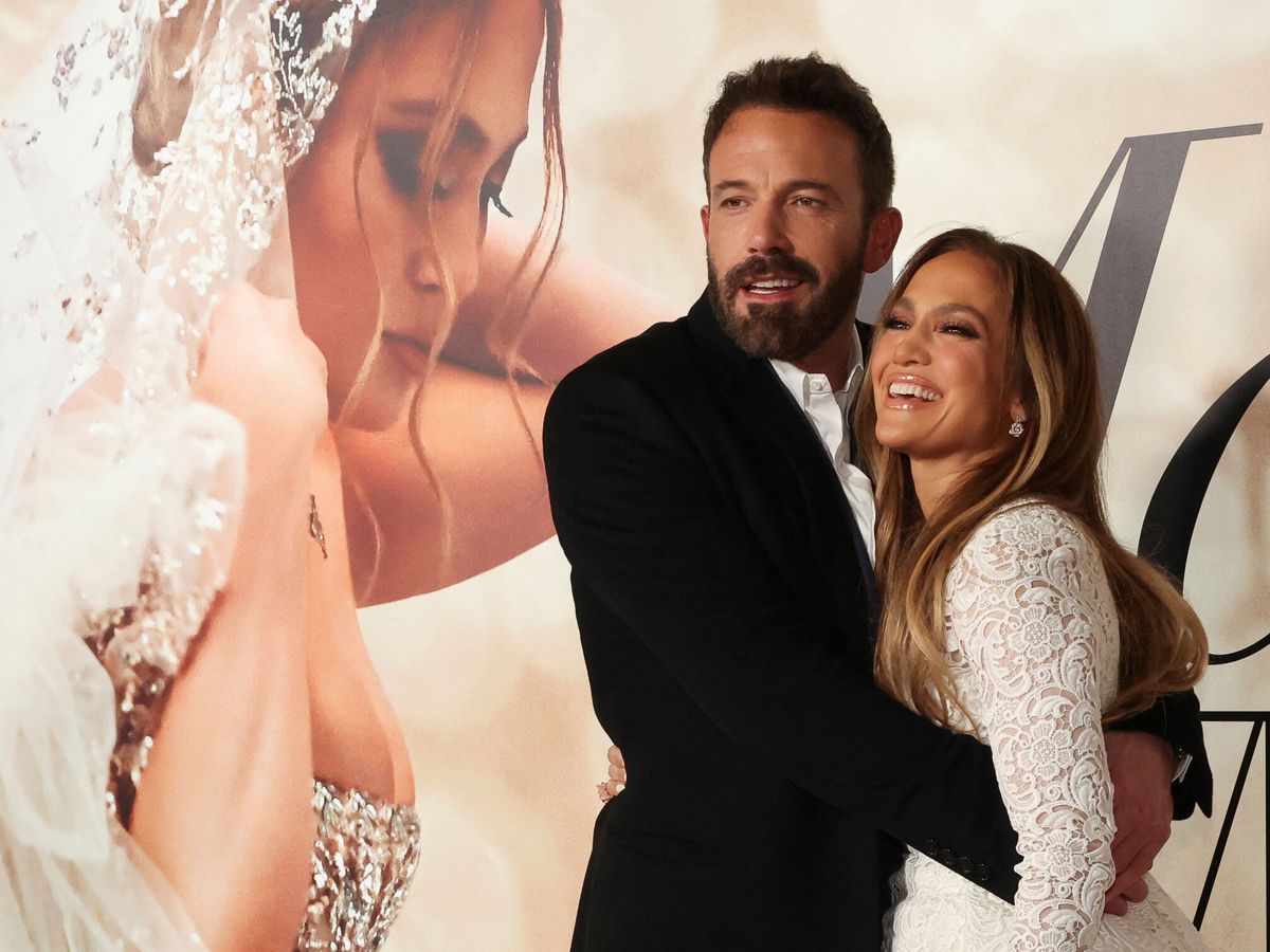 Foto: Jennifer Lopez y Ben Affleck, en el estreno de la película 'Marry Me' en Los Ángeles. (Reuters)